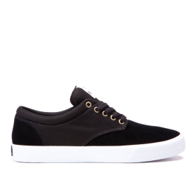 Zapatillas Skate Supra CHINO Mujer Negras/Blancas/Blancas (MX-18669)